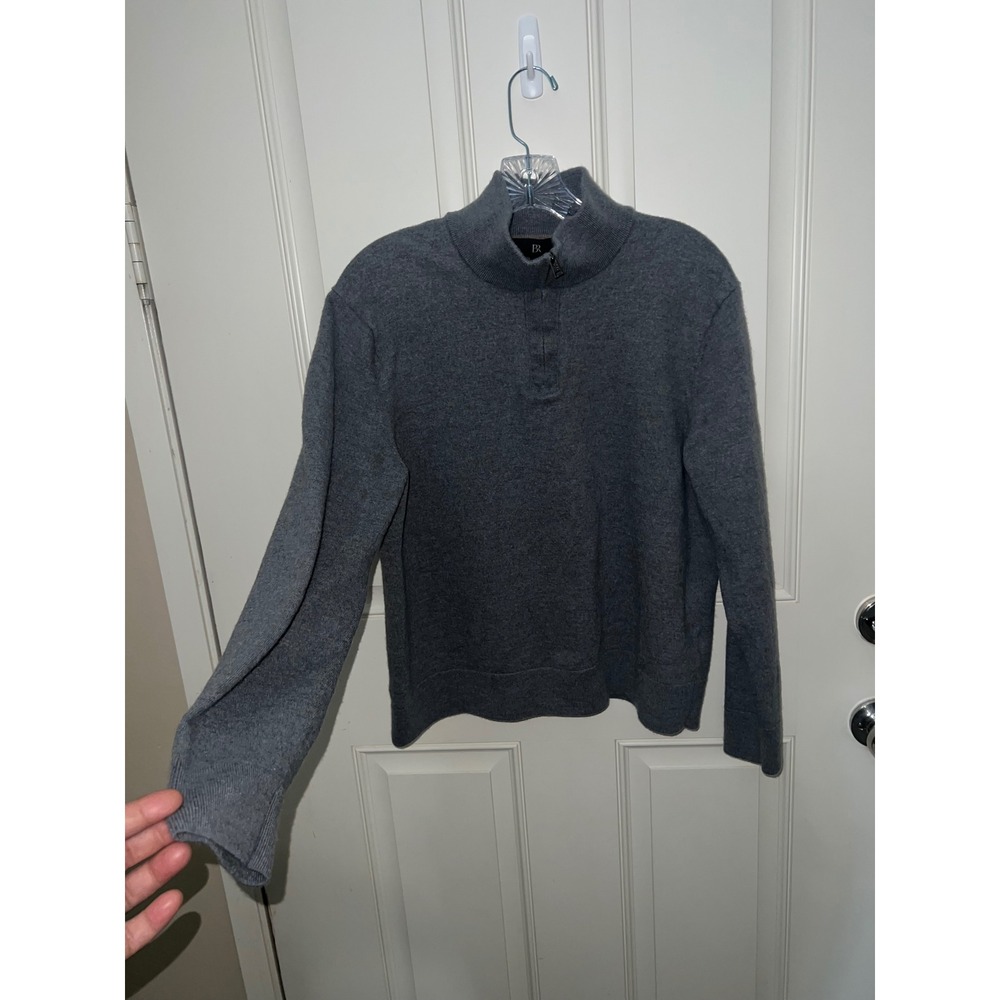 BR Merino Wool Preppy Academia Winter Quarter Zip Sweater Sz Med